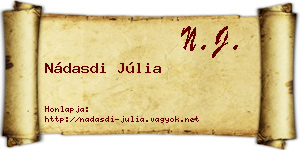 Nádasdi Júlia névjegykártya